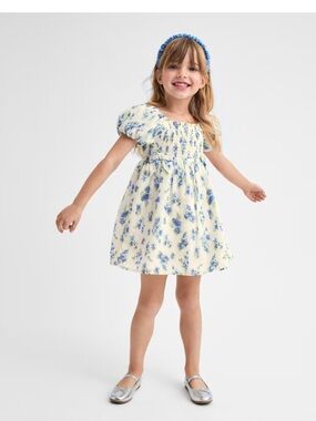 Floral Bow Smocked Dress
